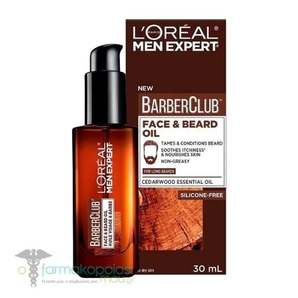 L'Oreal Paris Men Expert Barber Club Face & Beard Oil, 30ml