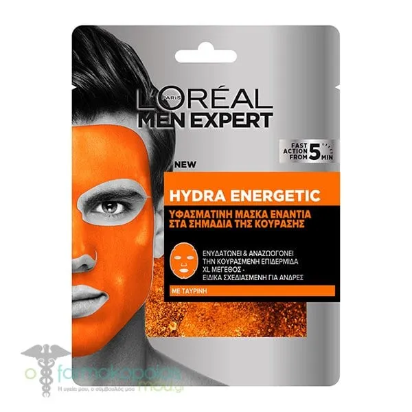 L'Oreal Paris Men Expert Hydra Energetic Tissue Mask, 30gr
