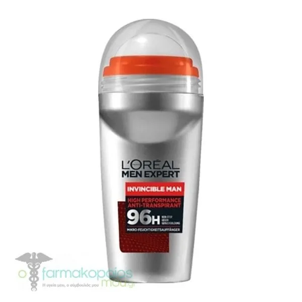 L'Oreal Paris Men Expert Invincible Roll-On Deodorant 96h, 50ml