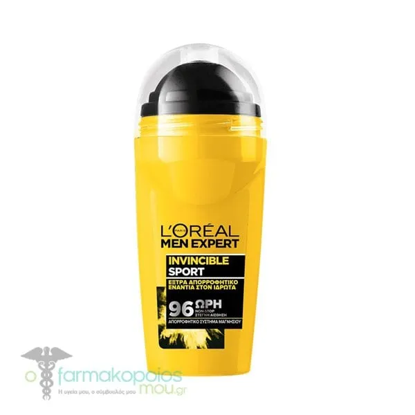 L'Oreal Paris Men Expert Invincible Sport 96h Roll-On Deodorant, 50ml