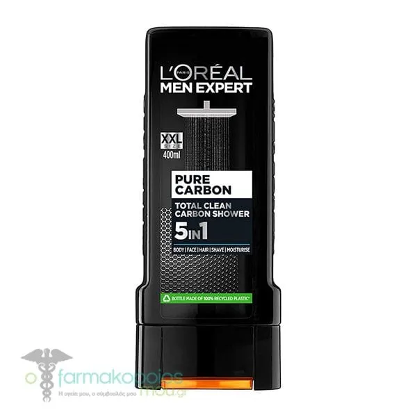 L'oreal Paris Men Expert Pure Carbon Αφρόλουτρο με Μαύρο Άνθρακα 5σε1, 400ml