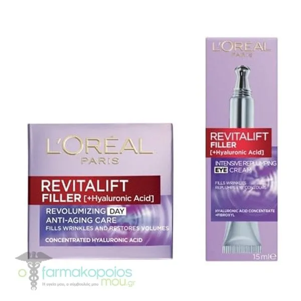 L'Oreal Paris Revitalift Filler Promo Pack with Day Cream, 50ml & Eye Cream, 15ml