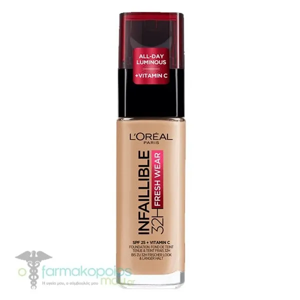 L'Οreal Paris Infaillible 32H Fresh Wear Foundation SPF25, 30ml - 140 Beige Dore