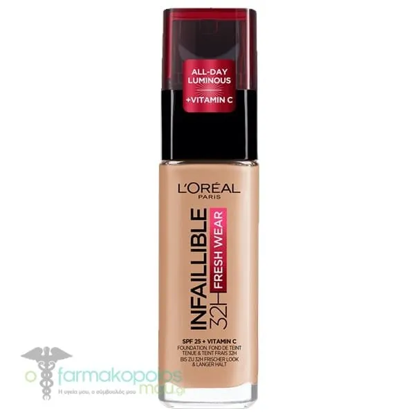 L'Οreal Paris Infaillible 32H Fresh Wear Foundation SPF25, 30ml - 220 Sable