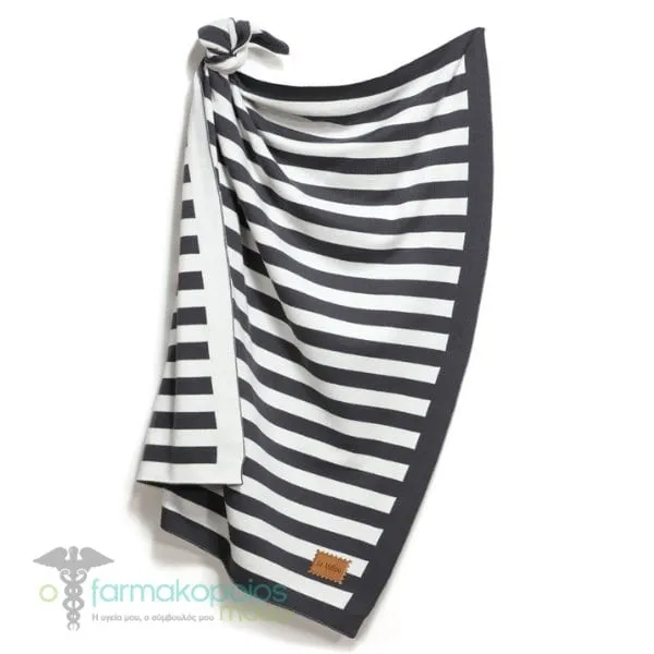 La millou Cotton Tender Strips Children's Knitted Blanket Stone Gray (100x80cm), 1pc