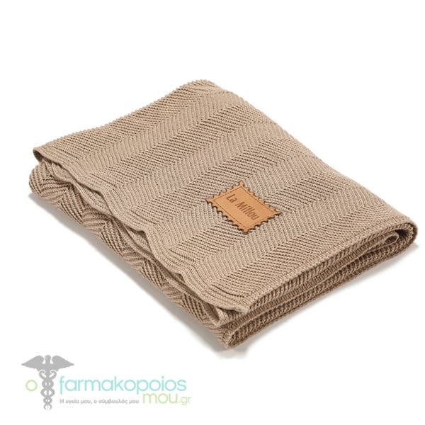 La Μillou Herringbone Bamboo Blanket Toffee (80x90cm), 1pc