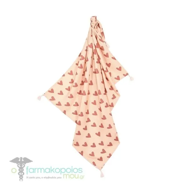 La Millou Bamboo Swaddle Heartbeat Pink (100x120cm), 1pc