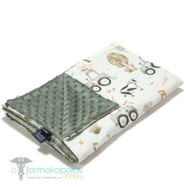 La Millou Minky Light Blanket ABC Farm - Khaki (110x140cm), 1pc