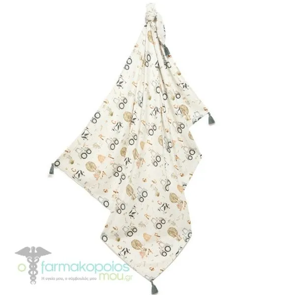 La Millou Bamboo Swaddle ΑΒC Farm (100x120cm), 1pc