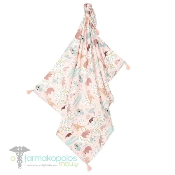 La Millou Bamboo Swaddle Dundee & Friends (100x120cm), 1pc - PINK