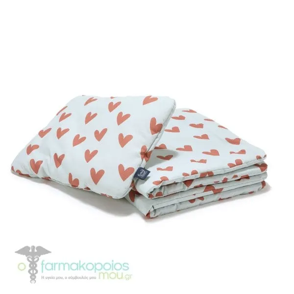 La Millou Bedding Set Βρεφικό Σετ με Πάπλωμα (100x80cm) &amp; Μαξιλάρι (30x40cm) Heartbeat Blue, 1σετ