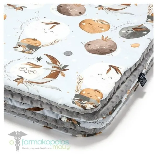 La Millou Minky Warm Blanket Fly Me To The Moon Sky-Grey Large (140cm x 110cm), 1pc