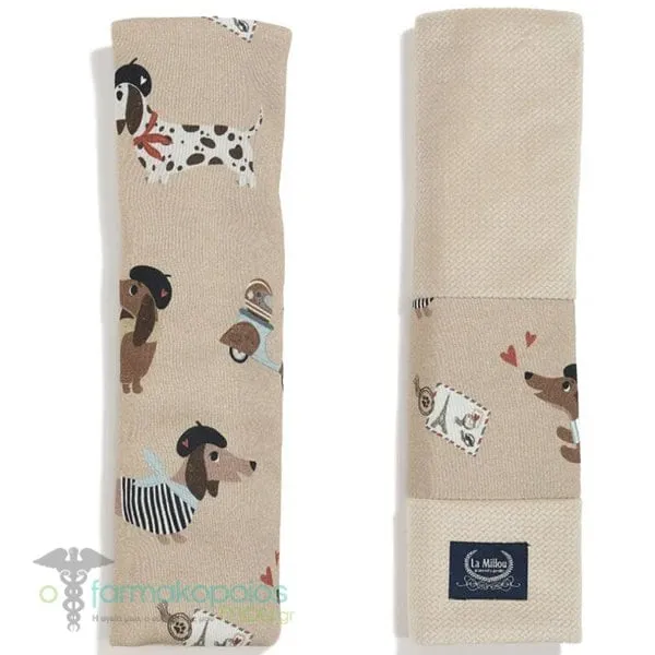 La Millou Jersey Pierre the Dog Seat Belt Cover, 1set