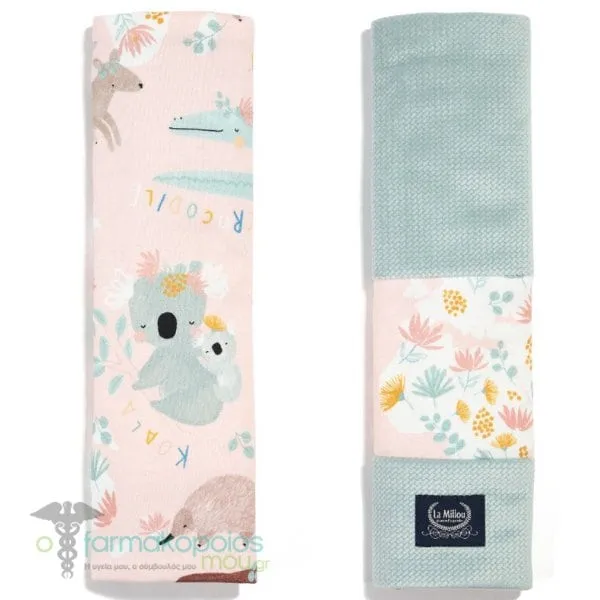 La Millou Jersey Seat Belt Cover Dundee & Friends Pink Velvet Smoke Mint, 1set