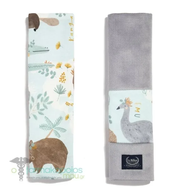 La Millou Seat Belt Cover Dundee & Friends Blue Velvet Grey, 1set