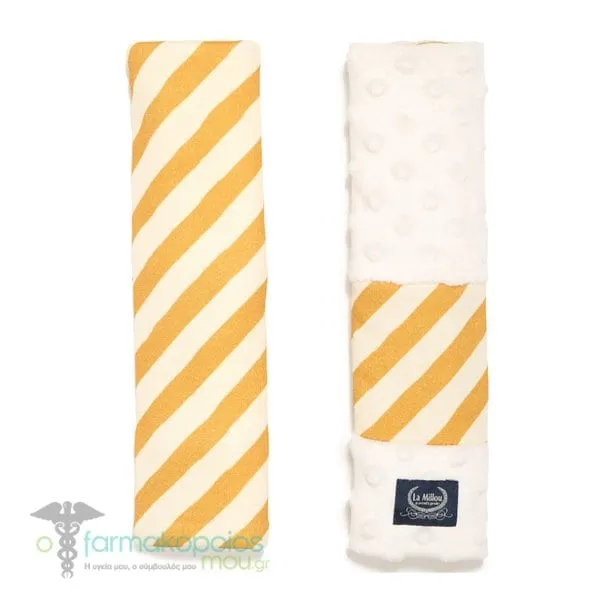 La Millou Seat Belt Cover Sheela Stripes - Ecru, 1set