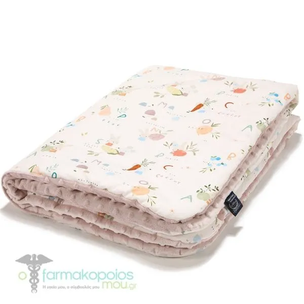La Millou Minky Warm Blanket ABC Fruits - Smoke Rose Medium (100cm x 80cm), 1pc