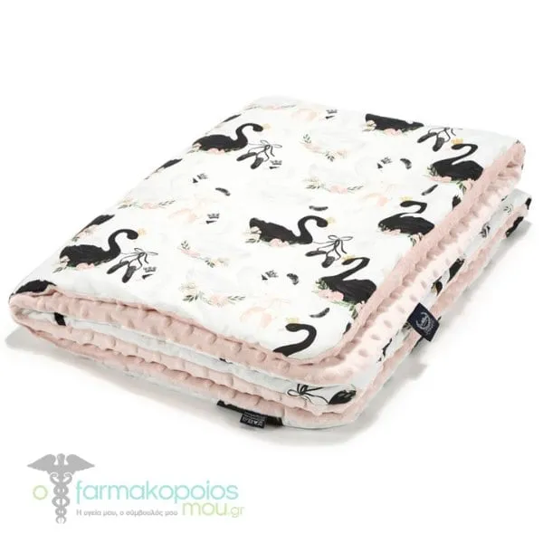 La Millou Minky Warm Blanket Moonlight Swan Smoke Rose Medium (100cm x 80cm), 1pc