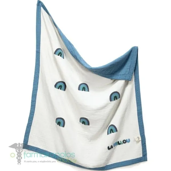 La Millou Rainbow Blue Muslin Blanket (90x100cm), 1pc