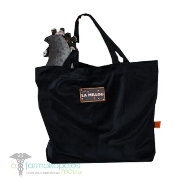 La Millou Scream Velvet Black Shopper Bag Velvet Practical Bag, 1pc
