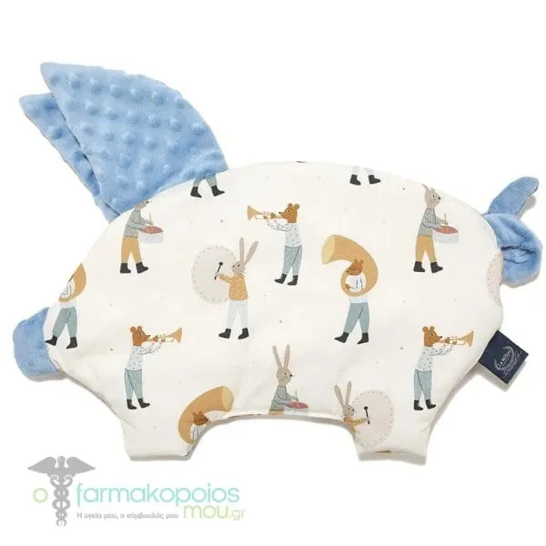 La Millou Sleepy Pig Musicians Wind Blue Baby Pillow, 1pc