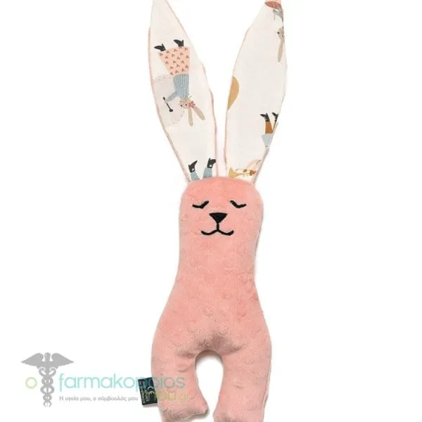 La Millou Small Bunny Musicans Fabric Toy Bunny Pink Papaya, 1pc