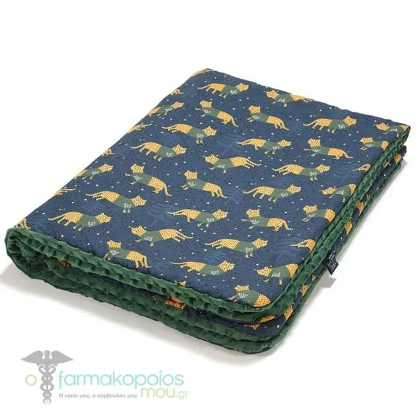 La Millou Minky Warm Blanket Tiger Jerry - Forest Green Large (140cm x 110cm), 1pc