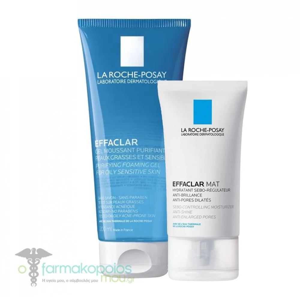 La Roche-Posay Effaclar Promo Pack with Effaclar Purifying Foaming Gel, 400ml & Effaclar Mat Cream, 40ml, 1set