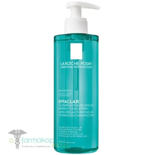 La Roche-Posay Effaclar Μicro-Peeling Purifying Gel Τζελ Καθαρισμού για Eπίμονες Aτέλειες, 400ml