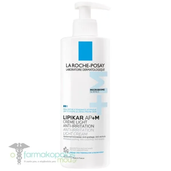 La Roche-Posay Lipikar AP+M Light Cream Ελαφριά Μαλακτική Κρέμα για Ξηρό Δέρμα με Τάση Ατοπίας, 400ml