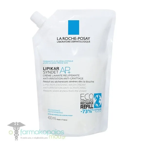 La Roche-Posay Lipikar Syndet AP+ Lipid-Replenishing Cream Wash Refill, 400ml