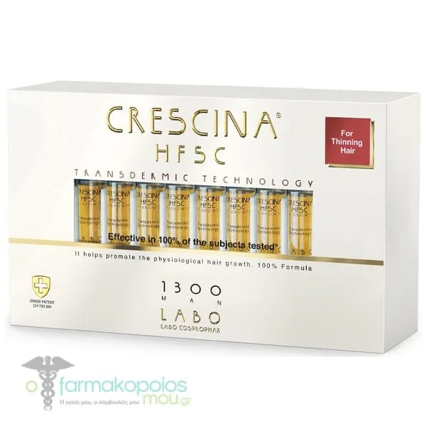 Labo Crescina HFSC Transdermic Technology 1300 Man Anti-Hair Loss, 20vials