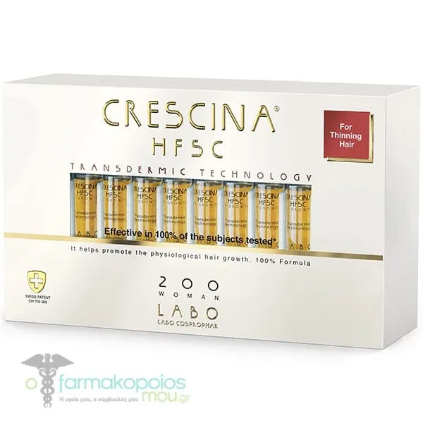 Labo Crescina HFSC Transdermic Technology 200 Woman Anti-Hair Loss, 20vials