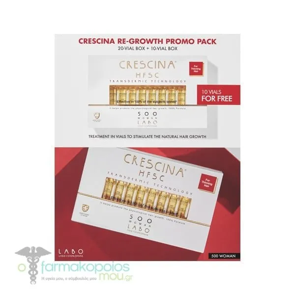 Labo Crescina Transdermic HFSC Re-Growth Promo Pack 500 Woman, 20+10vials