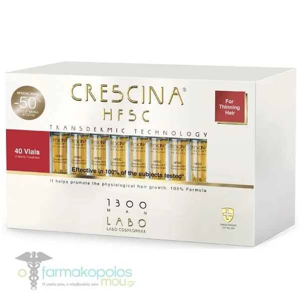 Labo Special Pack (-50% ) Crescina HFSC Transdermic Technology 1300 Man, 40vials