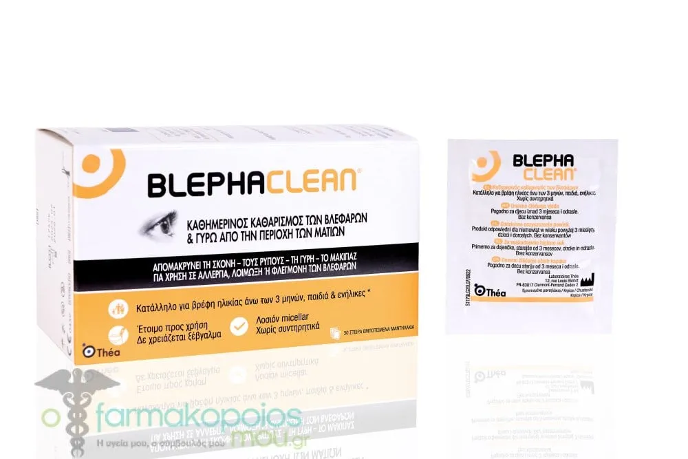 Laboratoires Thea Blephaclean Eyelid & Eye Cleansing Wipes, 30pcs