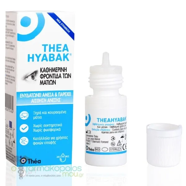 Laboratoires Thea Hyabak Οφθαλμικές Σταγόνες για Αποτελεσματική Ενυδάτωση, 10ml