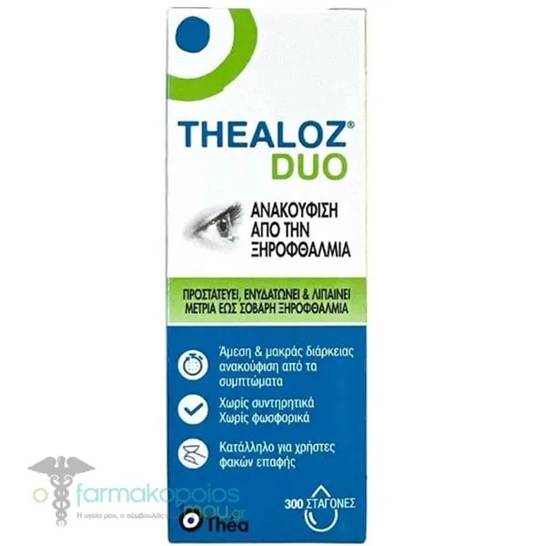 Laboratoires Thea Thealoz Duo Οφθαλμικές Σταγόνες για Προστασία, Ενυδάτωση & Λίπανση, 10ml