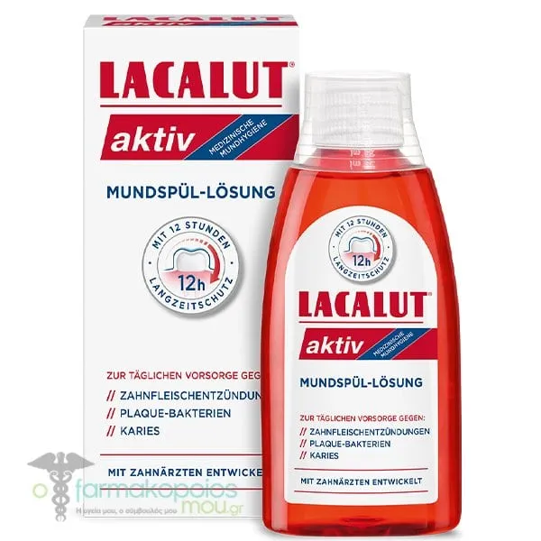 Lacalut Activ Mouthwash Αgainst Gingivitis, Plaque & Caries, 300ml