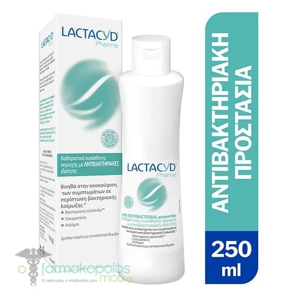 Lactacyd Pharma Antibacterials Καθαριστικό Ευαίσθητης Περιοχής με Φυσικούς Αντιβακτηριακούς Παράγοντες, 250 ml