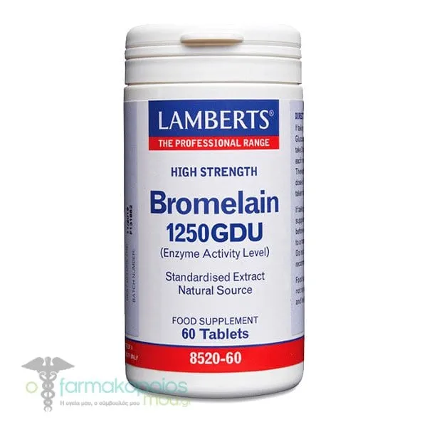 Lamberts Bromelain 1250GDU, 60tabs