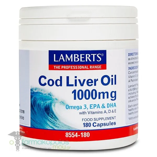 Lamberts Cod Liver Oil 1000mg, 180caps