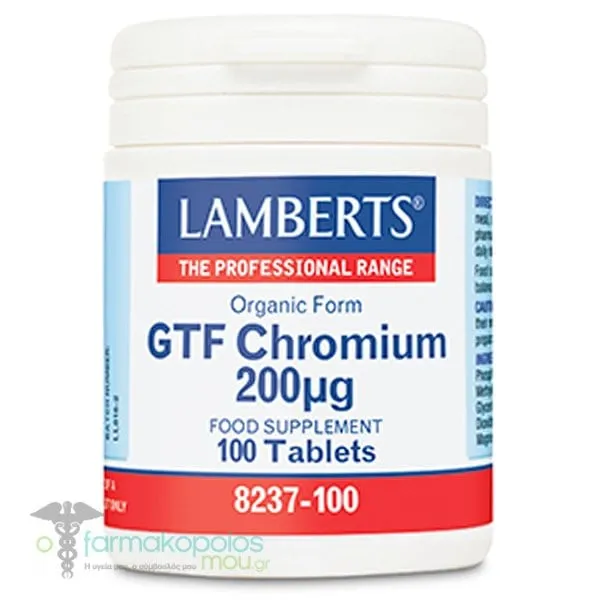 Lamberts GTF Chromium 200μg, 100tabs