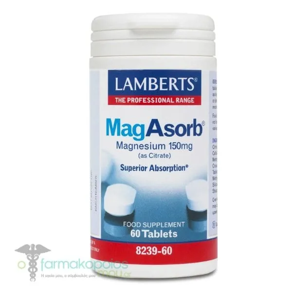 Lamberts Mag Asorb Magnesium 150mg, 60tabs