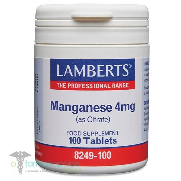Lamberts Manganese 4mg, 100caps