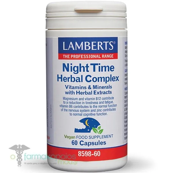 Lamberts Night Time Herbal Complex Vitamins & Minerals with Herbal Extracts, 60veg.caps