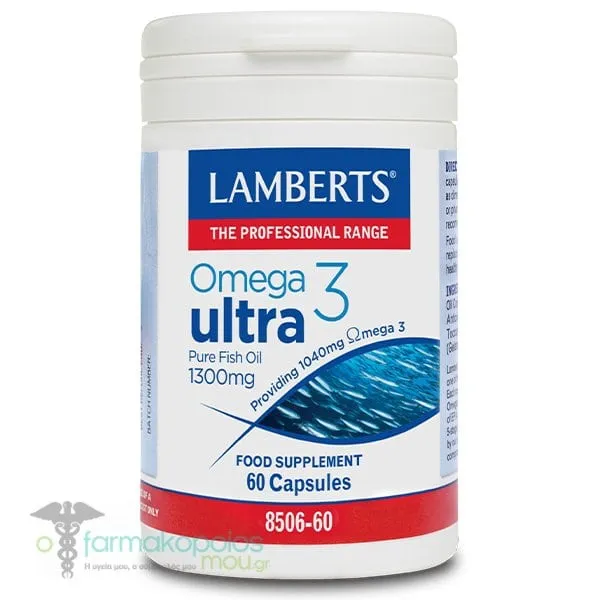 Lamberts Omega 3Ultra Pure Fish Oil 1300mg, 60caps