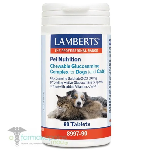 Lamberts Pet Nutrition Chewable Glucosamine Complex for Dogs & Cats, 90tabs