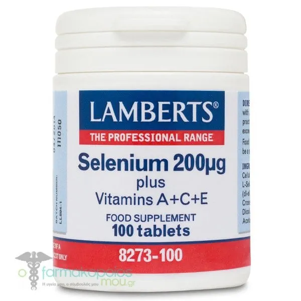 Lamberts Selenium 200μg plus Vitamins A, C & E, 100tabs