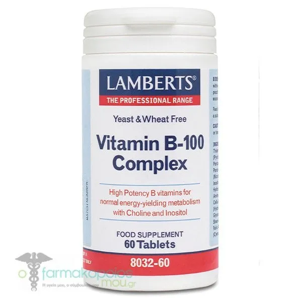 Lamberts Vitamin B-100 Complex, 60tabs